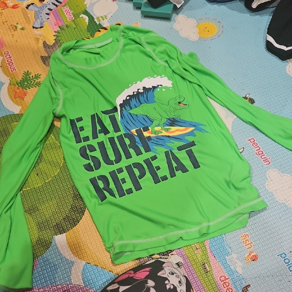 EUC CARTER'S BRAND Green Kids Swim Shirt